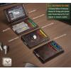 BULLIANT Men Airtag Wallet,Slim Wallet Money Clip Card Holder Magnetic Closure 12 Cards in Front Pocket RFID Blocking(Forest Brown6268)