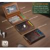 BULLIANT Men Airtag Wallet,Slim Wallet Money Clip Card Holder Magnetic Closure 12 Cards in Front Pocket RFID Blocking(Forest Brown8157)