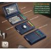 BULLIANT Men Airtag Wallet,Slim Wallet Money Clip Card Holder Magnetic Closure 12 Cards in Front Pocket RFID Blocking(Purplish Blue6269)