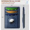 BULLIANT Men Airtag Wallet,Slim Wallet Money Clip Card Holder Magnetic Closure 12 Cards in Front Pocket RFID Blocking(Purplish Blue7799)