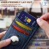 BULLIANT Men Airtag Wallet,Slim Wallet Money Clip Card Holder Magnetic Closure 12 Cards in Front Pocket RFID Blocking(Purplish Blue7799)