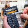 BULLIANT Men Airtag Wallet,Slim Wallet Money Clip Card Holder Magnetic Closure 12 Cards in Front Pocket RFID Blocking(Purplish Blue7799)