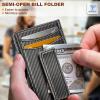 BULLIANT Men Airtag Wallet,Slim Wallet Money Clip Card Holder Magnetic Closure 12 Cards in Front Pocket RFID Blocking(Sacred Grey7800)