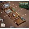 BULLIANT Men Airtag Wallet,Slim Wallet Money Clip Card Holder Magnetic Closure 12 Cards in Front Pocket RFID Blocking(Tiger Eye8156)