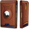 BULLIANT Men Airtag Wallet,Slim Wallet RFID Blocken for Gift Men 11Cards-Seamless Apple Airtag Compatible(Brick Brown7871)