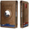 BULLIANT Men Airtag Wallet,Slim Wallet RFID Blocken for Gift Men 11Cards-Seamless Apple Airtag Compatible(Tiger Eye7874)
