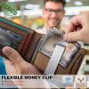 BULLIANT Men Airtag Wallet,Slim Wallet RFID Blocken for Gift Men 11Cards-Seamless Apple Airtag Compatible(Tiger Eye7874)