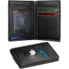 BULLIANT Men Airtag Wallet,Slim Wallet Money Clip Card Holder Magnetic Closure 12 Cards in Front Pocket RFID Blocking(Black7802)