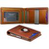BULLIANT Men Airtag Wallet,Slim Wallet RFID Blocken for Gift Men 11Cards-Seamless Apple Airtag Compatible(Brick Brown7871)