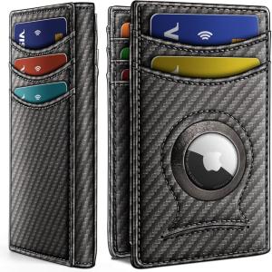 BULLIANT Men Airtag Wallet,Slim Wallet Money Clip Card Holder Magnetic Closure 12 Cards in Front Pocket RFID Blocking(Sacred Grey6267)