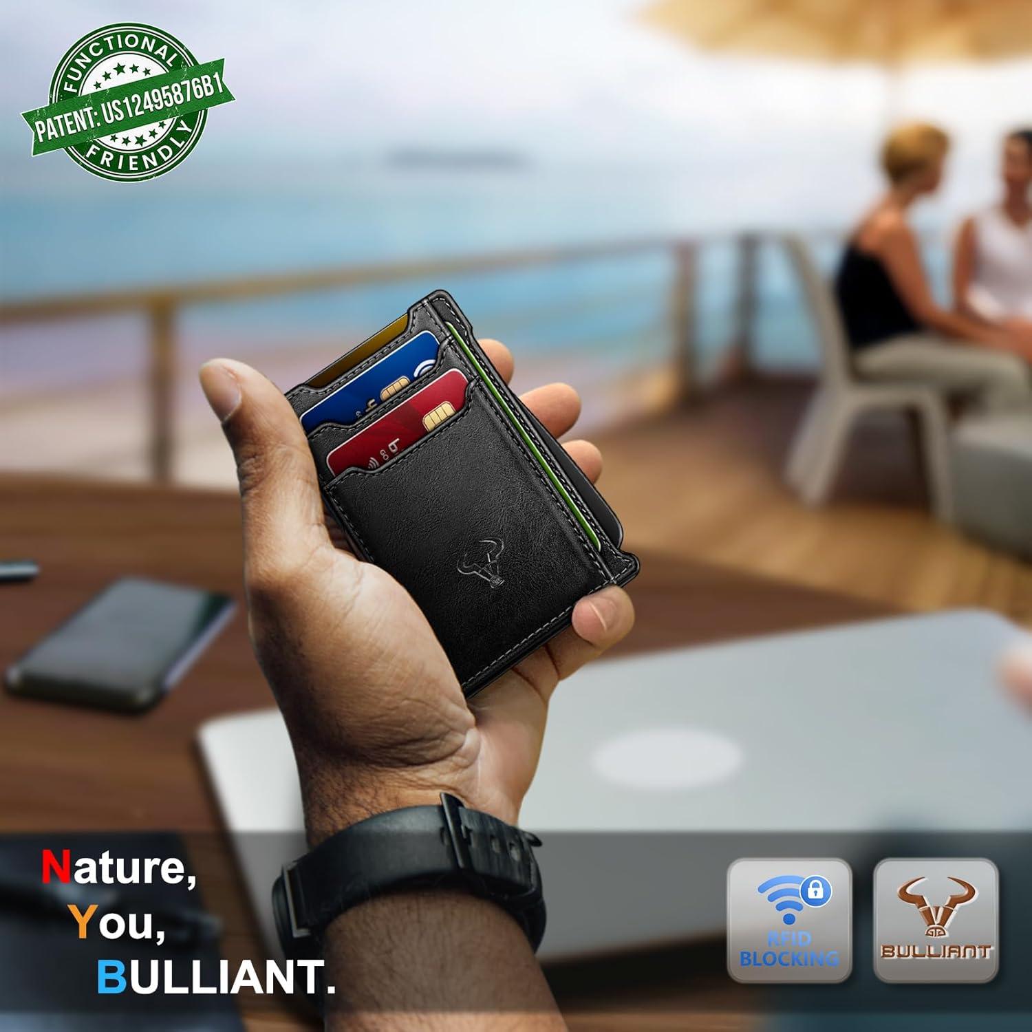 image:imageBULLIANT Men WalletSlim Money Clip Wallet Metal Card Case With Pop up Access 9 Cards RFID Blocking Pocket FitBlack8141
