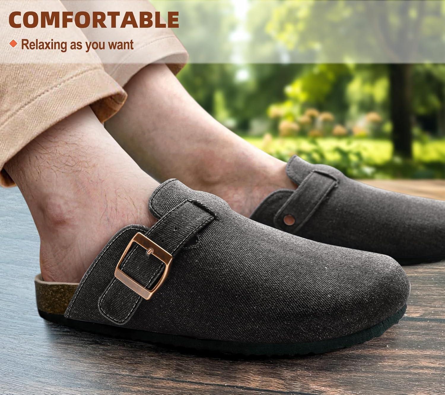 image:imageBULLIANT Women ClogsFleeceLined Suede Mules Slippers Nurse Shoes UnisexMemory Foam Arch Support CorkFootbedBlack6259