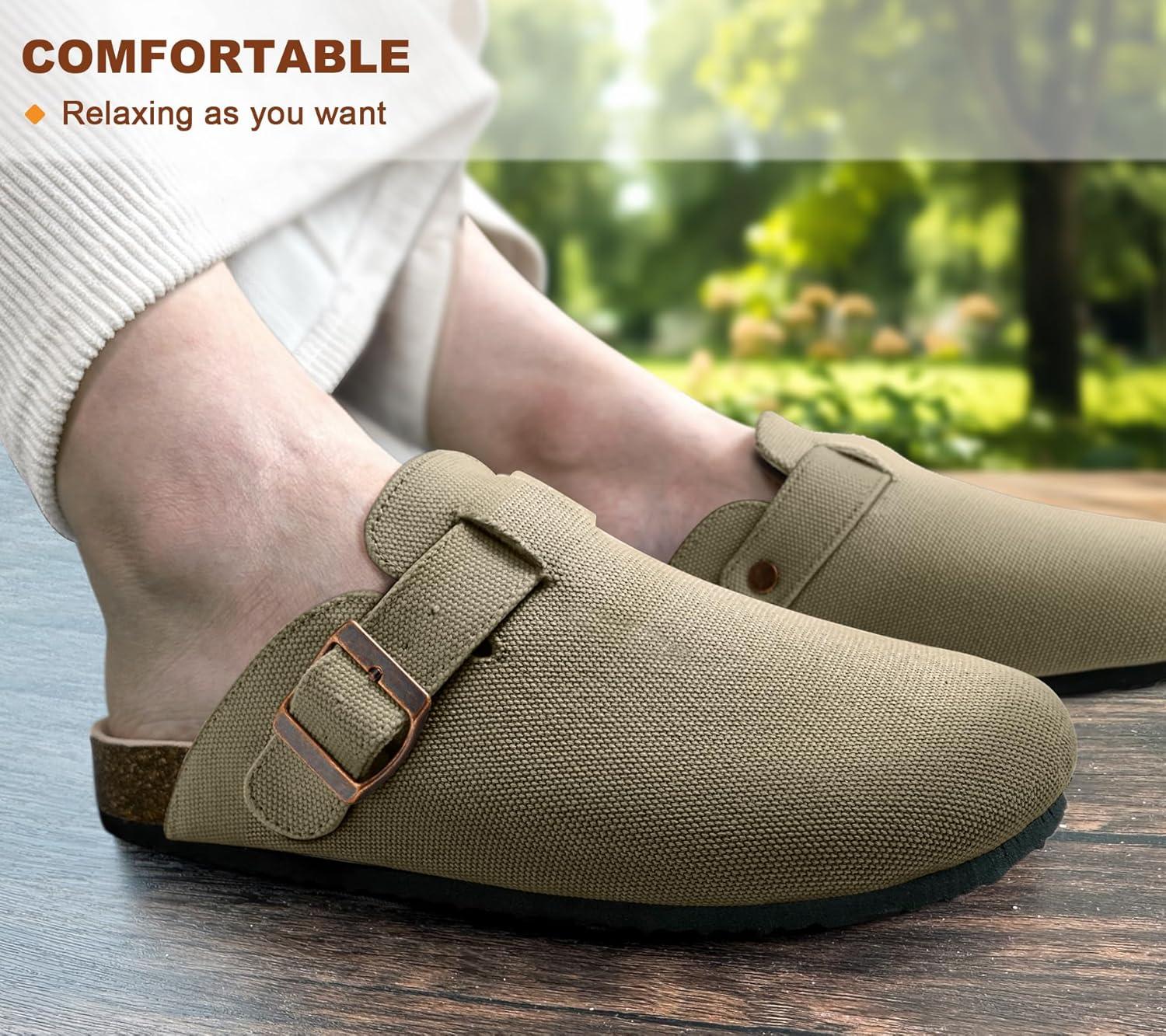 image:imageBULLIANT Women ClogsFleeceLined Suede Mules Slippers Nurse Shoes UnisexMemory Foam Arch Support CorkFootbedCamel4857