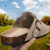 BULLIANT Clogs Mules Sandals Potato Shoes Men Women,Fleece-Lined Cow Suede Upper-Memory Foam Cushioned Cork-Footbed(Camel6286)