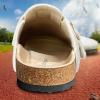 BULLIANT Clogs Slippers Sandals Nurse Work Shoes Men Women,Fleece-Lined Upper+Memory FOAD Cushioned Cork-Footbed(Beige3404)