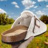 BULLIANT Clogs Slippers Sandals Nurse Work Shoes Men Women,Fleece-Lined Upper+Memory FOAD Cushioned Cork-Footbed(Beige3404)