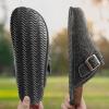 BULLIANT Clogs Slippers Sandals Nurse Work Shoes Men Women,Fleece-Lined Upper+Memory FOAD Cushioned Cork-Footbed(Black3403)