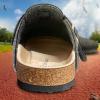 BULLIANT Clogs Slippers Sandals Nurse Work Shoes Men Women,Fleece-Lined Upper+Memory FOAD Cushioned Cork-Footbed(Black3403)
