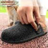 BULLIANT Clogs Slippers Sandals Nurse Work Shoes Men Women,Fleece-Lined Upper+Memory FOAD Cushioned Cork-Footbed(Black3403)