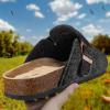 BULLIANT Clogs Slippers Sandals Nurse Work Shoes Men Women,Fleece-Lined Upper+Memory FOAD Cushioned Cork-Footbed(Black3403)