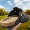 BULLIANT Clogs Slippers Sandals Nurse Work Shoes Men Women,Fleece-Lined Upper+Memory FOAD Cushioned Cork-Footbed(Black4136)