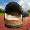 BULLIANT Clogs Slippers Sandals Nurse Work Shoes Men Women,Fleece-Lined Upper+Memory FOAD Cushioned Cork-Footbed(Black4348)
