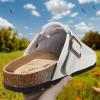 BULLIANT Clogs Slippers Sandals Nurse Work Shoes Men Women,Fleece-Lined Upper+Memory FOAD Cushioned Cork-Footbed(Cambridge Blue4167)