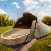 BULLIANT Clogs Slippers Sandals Nurse Work Shoes Men Women,Fleece-Lined Upper+Memory FOAD Cushioned Cork-Footbed(Camel3401)