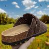BULLIANT Clogs Slippers Sandals Nurse Work Shoes Men Women,Fleece-Lined Upper+Memory FOAD Cushioned Cork-Footbed(Deep Brown4464)