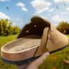 BULLIANT Clogs Slippers Sandals Nurse Work Shoes Men Women,Fleece-Lined Upper+Memory FOAD Cushioned Cork-Footbed(Espresso Mist4138)