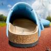 BULLIANT Clogs Slippers Sandals Nurse Work Shoes Men Women,Fleece-Lined Upper+Memory FOAD Cushioned Cork-Footbed(Fog Blue4463)