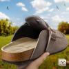BULLIANT Clogs Slippers Sandals Nurse Work Shoes Men Women,Fleece-Lined Upper+Memory FOAD Cushioned Cork-Footbed(Leafless Tree8061)