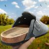 BULLIANT Clogs Slippers Sandals Nurse Work Shoes Men Women,Fleece-Lined Upper+Memory FOAD Cushioned Cork-Footbed(Light Grey3402)