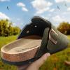 BULLIANT Clogs Slippers Sandals Nurse Work Shoes Men Women,Fleece-Lined Upper+Memory FOAD Cushioned Cork-Footbed(Olive4139)