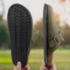 BULLIANT Clogs Slippers Sandals Nurse Work Shoes Men Women,Fleece-Lined Upper+Memory FOAD Cushioned Cork-Footbed(Olive4139)