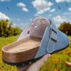 BULLIANT Clogs Slippers Sandals Nurse Work Shoes Men Women,Fleece-Lined Upper+Memory FOAD Cushioned Cork-Footbed(Purplish Blue4166)