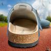 BULLIANT Clogs Slippers Sandals Nurse Work Shoes Men Women,Fleece-Lined Upper+Memory FOAD Cushioned Cork-Footbed(Purplish Blue4166)