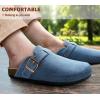 BULLIANT Clogs Slippers Sandals Nurse Work Shoes Men Women,Fleece-Lined Upper+Memory FOAD Cushioned Cork-Footbed(Purplish Blue4166)