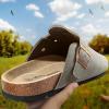 BULLIANT Clogs Slippers Sandals Nurse Work Shoes Men Women,Fleece-Lined Upper+Memory FOAD Cushioned Cork-Footbed(Sacred Grey4137)