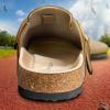 BULLIANT Clogs Slippers Sandals Nurse Work Shoes Men Women,Fleece-Lined Upper+Memory FOAD Cushioned Cork-Footbed(Tiger Eye3400)