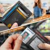 BULLIANT Men Wallet,Slim Leather Wallet Money Clip Card Hodler For Men Gift 8 Cards RFID Blocking(Black1302)