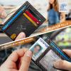 BULLIANT Men Wallet,Slim Leather Wallet Money Clip Card Hodler For Men Gift 8 Cards RFID Blocking(Black1303)