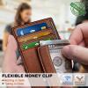 BULLIANT Men Wallet,Slim Leather Wallet Money Clip Card Hodler For Men Gift 8 Cards RFID Blocking(Brick Brown7490)