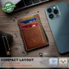 BULLIANT Men Wallet-Slim Money Clip Wallet Metal Card Case With Pop up Access 9 Cards RFID Blocking Pocket Fit(Brick Brown8142)