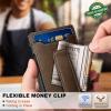BULLIANT Men Wallet-Slim Money Clip Wallet Metal Card Case With Pop up Access 9 Cards RFID Blocking Pocket Fit(Coffee8143)