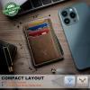 BULLIANT Men Wallet-Slim Money Clip Wallet Metal Card Case With Pop up Access 9 Cards RFID Blocking Pocket Fit(Coffee8143)
