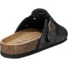 BULLIANT Women Clogs-Fleece-Lined Suede Mules Slippers Nurse Shoes Unisex-Memory Foam Arch Support Cork-Footbed(Black4168)