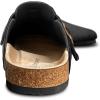 BULLIANT Women Clogs-Fleece-Lined Suede Mules Slippers Nurse Shoes Unisex-Memory Foam Arch Support Cork-Footbed(Black4168)