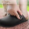 BULLIANT Women Clogs-Fleece-Lined Suede Mules Slippers Nurse Shoes Unisex-Memory Foam Arch Support Cork-Footbed(Black4855)
