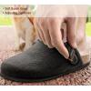BULLIANT Women Clogs-Fleece-Lined Suede Mules Slippers Nurse Shoes Unisex-Memory Foam Arch Support Cork-Footbed(Black6259)